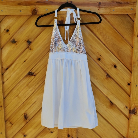 Victoria's Secret Dresses & Skirts - Victoria's Secret White Halter Sundress / Cover Up
